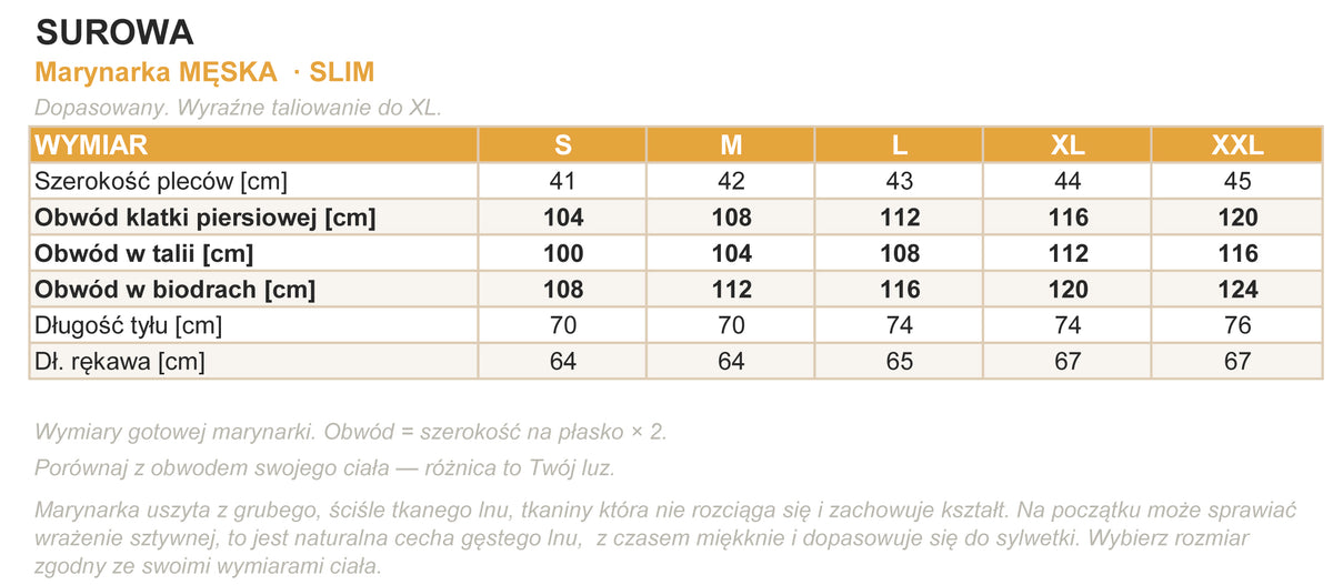 Tabela Rozmiarów