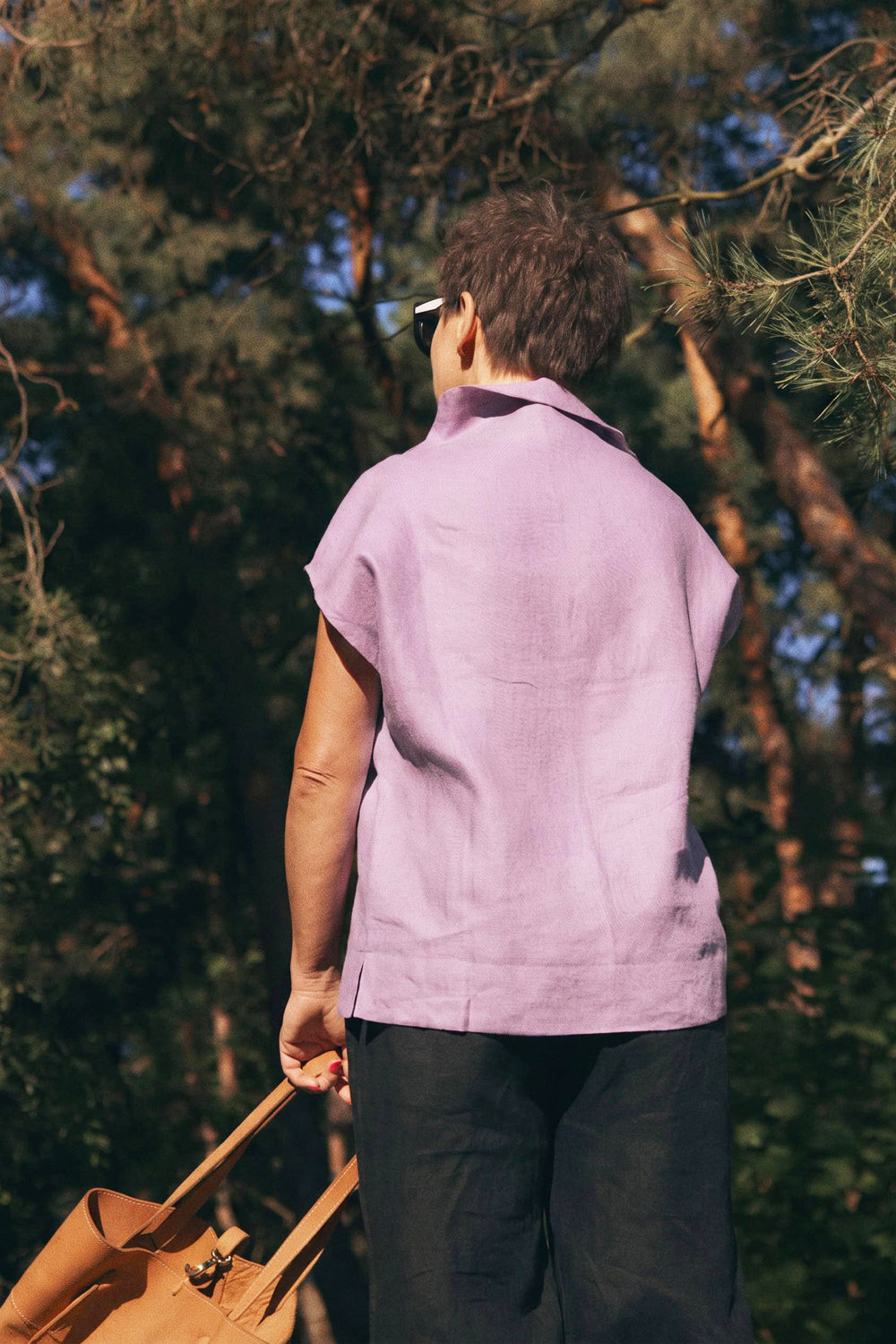 KOLIBER | Leinenbluse mit offenem Kragen | Oversize