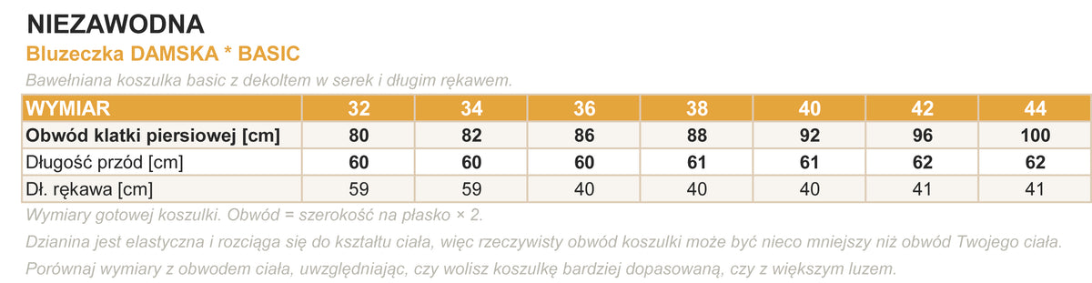 Tabela Rozmiarów