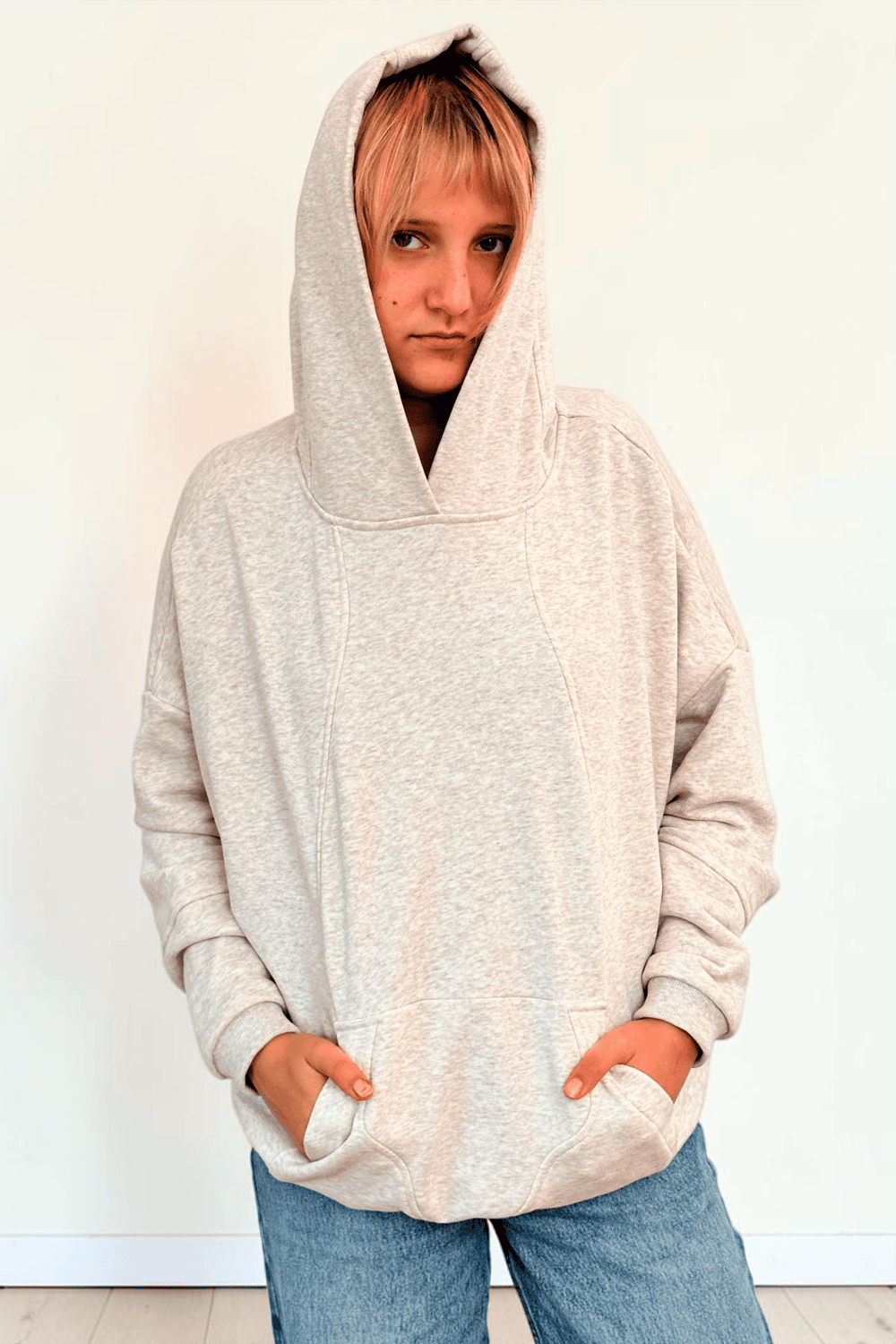 SINNLICH | Patchwork-Kapuzenpullover, ohne Reißverschluss | Oversize