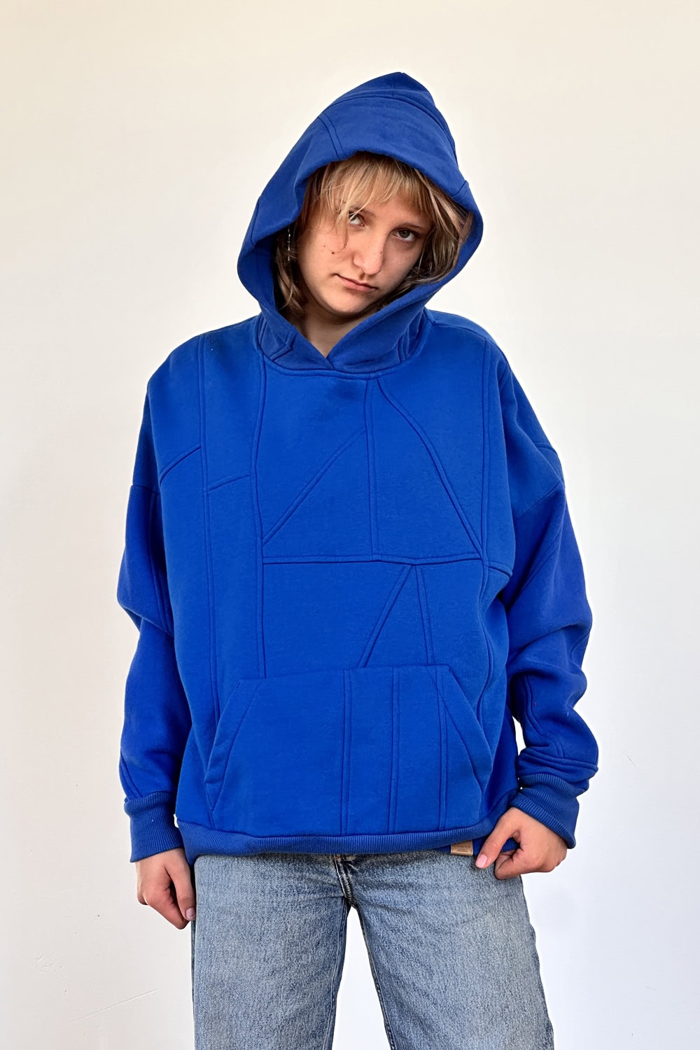 SINNLICH | Patchwork-Kapuzenpullover, ohne Reißverschluss | Oversize