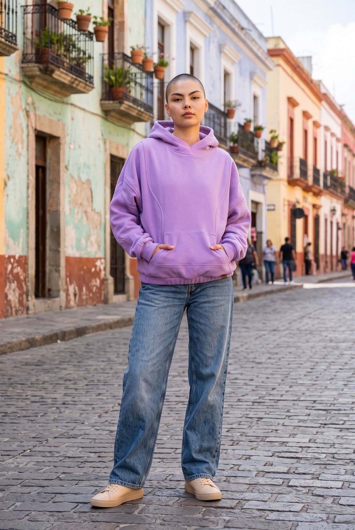 SINNLICH | Patchwork-Kapuzenpullover, ohne Reißverschluss | Oversize