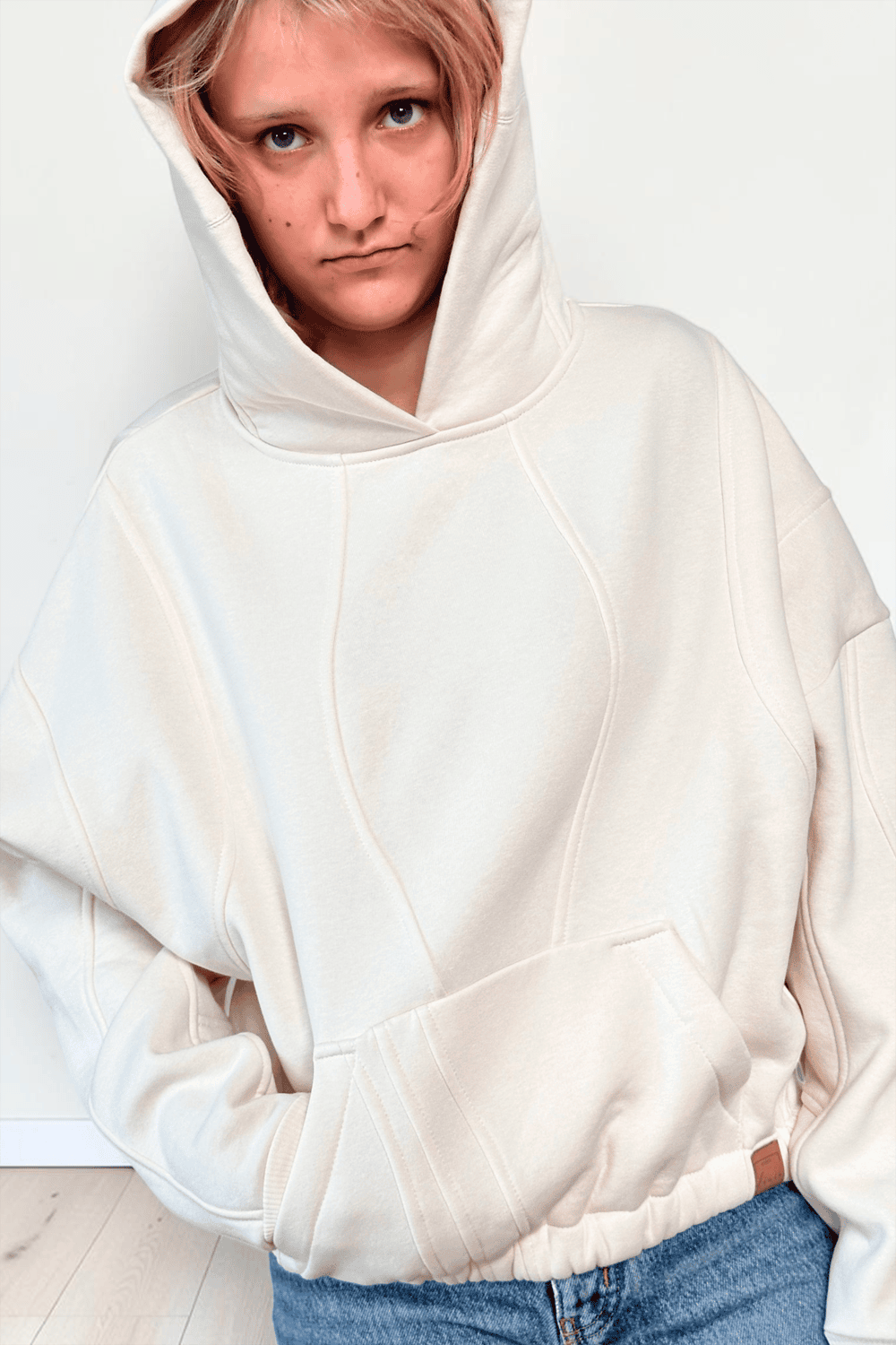 SINNLICH | Patchwork-Kapuzenpullover, ohne Reißverschluss | Oversize