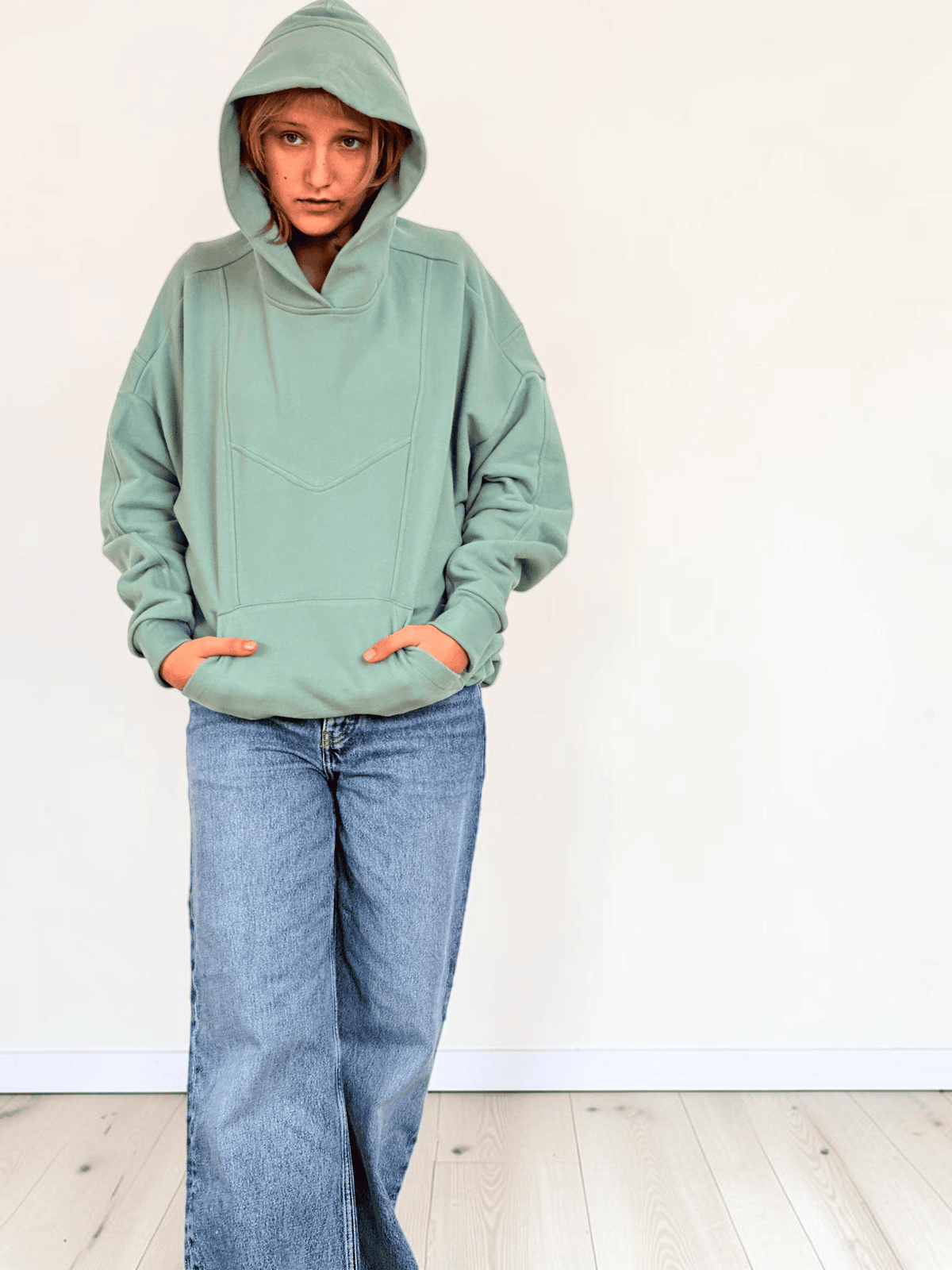 SINNLICH | Patchwork-Kapuzenpullover, ohne Reißverschluss | Oversize
